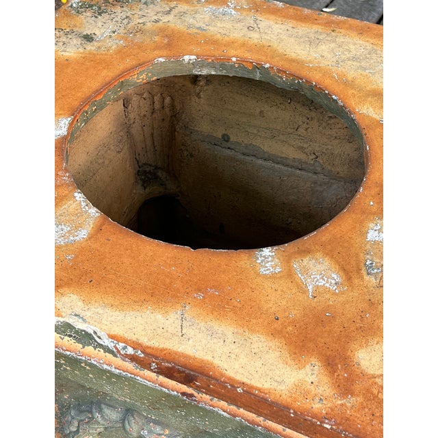 19th Century Continental Artisan Crafted Terracotta Garden Plinth, Urn Pedestal For Sale - Image 14 of 15