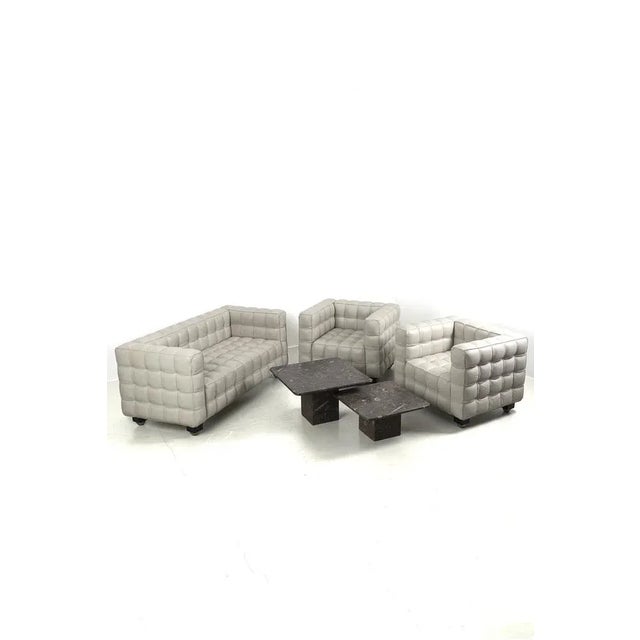 Gray Set of Kubus Armchairs by Josef Hoffmann For Sale - Image 8 of 9