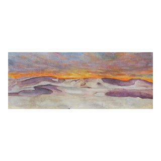 Early 21st Century Desert Sunset Watercolor Painting For Sale