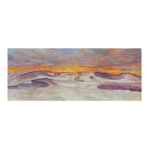 Early 21st Century Desert Sunset Watercolor Painting
