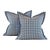 Designer Vicki Payne Free Spirit Blue & White Check Dogstooth Houndstooth Pillow Covers- 20" Pair For Sale