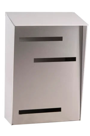 Large Wall Mount White & Silver Mid Century Modern Mailbox