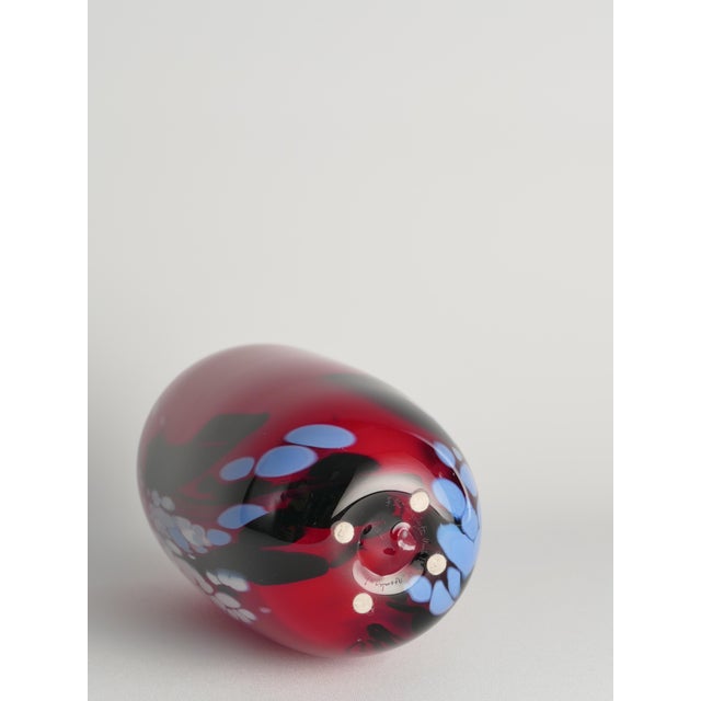 Art Glass Cherry Red Vase by Mikael Axenbrant, Sweden, 1990s For Sale - Image 15 of 18