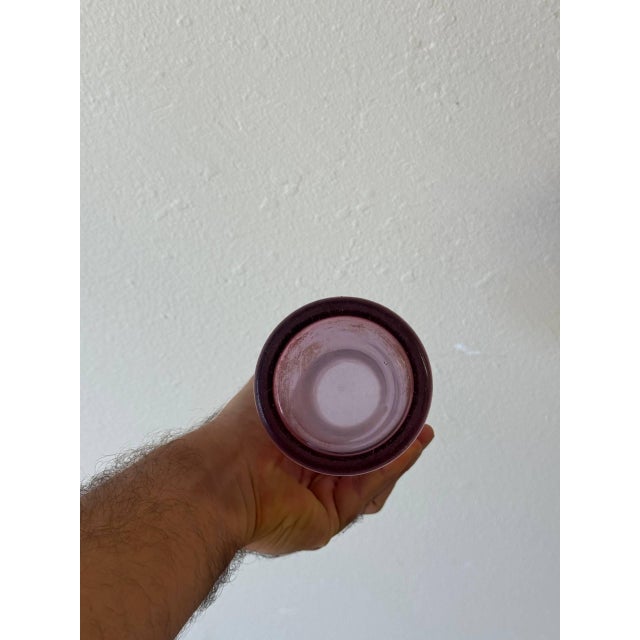 Mid 20th Century Danish Hand-Blown Pink Art Glass Vase With Ruffled Rim by Christer Holmgren for Holmegaard For Sale - Image 5 of 8