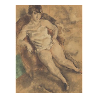 1954 Lithograph "Femme Dans Un Fauteuil" After Jules Pascin For Sale