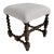 19th C French Louis XIII Style Walnut Stool W/ New Boucle Textile For Sale