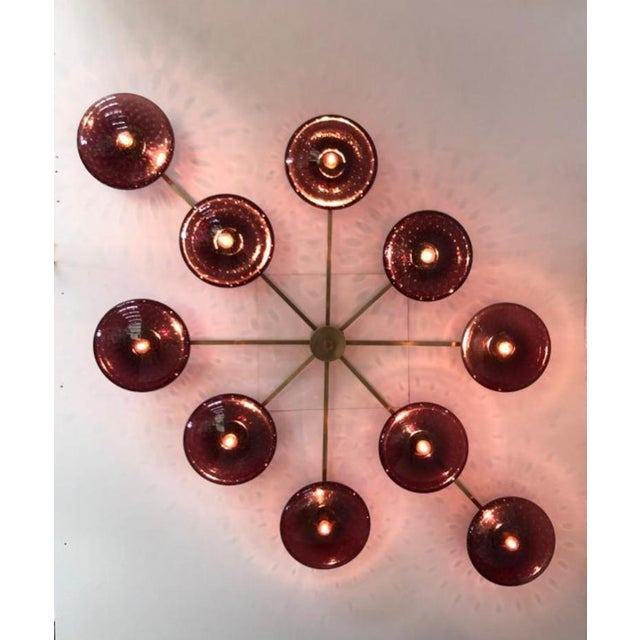 21st Century Dieci Bronze Amethyst Bubbles Murano Flush Mount by Fabio LTD For Sale - Image 6 of 10