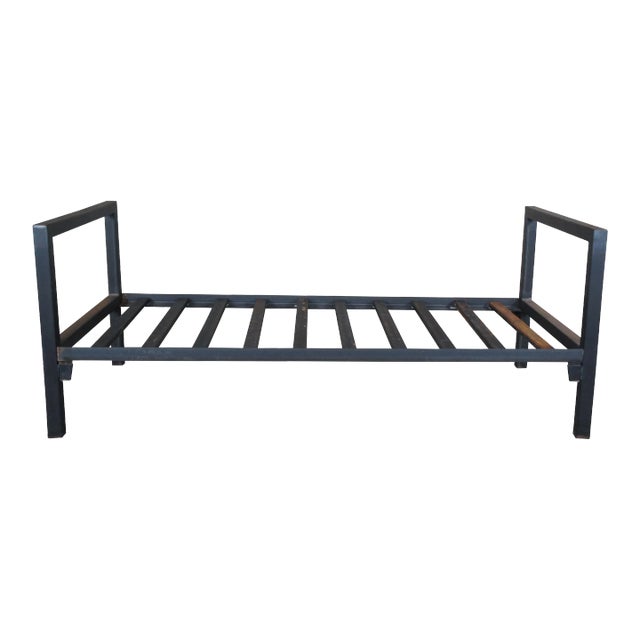 Late 20th Century Industrial Rustic Vintage Steel Modern Minimalist Twin Size Bed Daybed For Sale