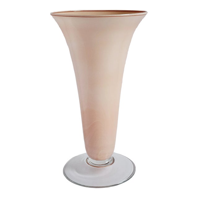 Vintage Cenedese Vetri Murano Glass Nude Pink Vase For Sale