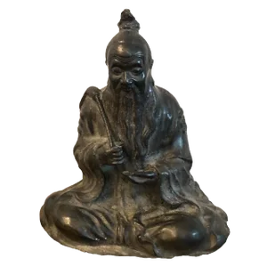 19th Century Chinese Bronze Seated Diety Statue