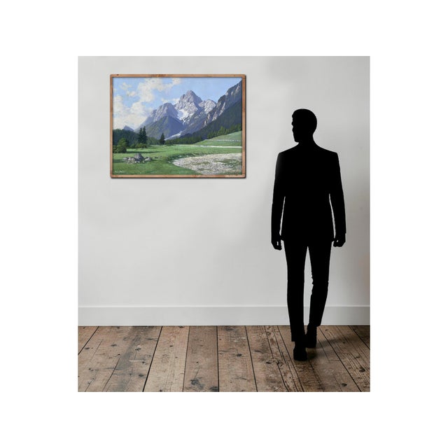 Paul Schuler, Croda Rossa d'Ampezzo, 1920s, Oil Painting on Canvas, Framed For Sale - Image 15 of 18