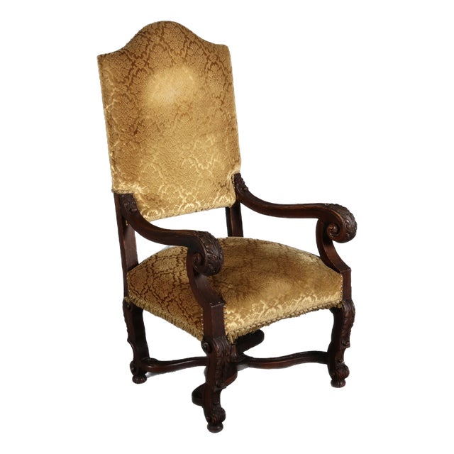 Antique Baroque Chair in Oak, 1800 For Sale