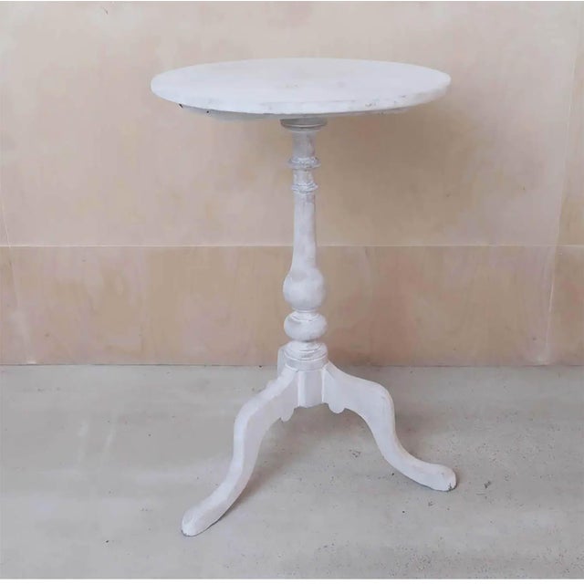 Small Antique Bleached Fruitwood Side Table, 1850, in Good conditions. Designed before 1890