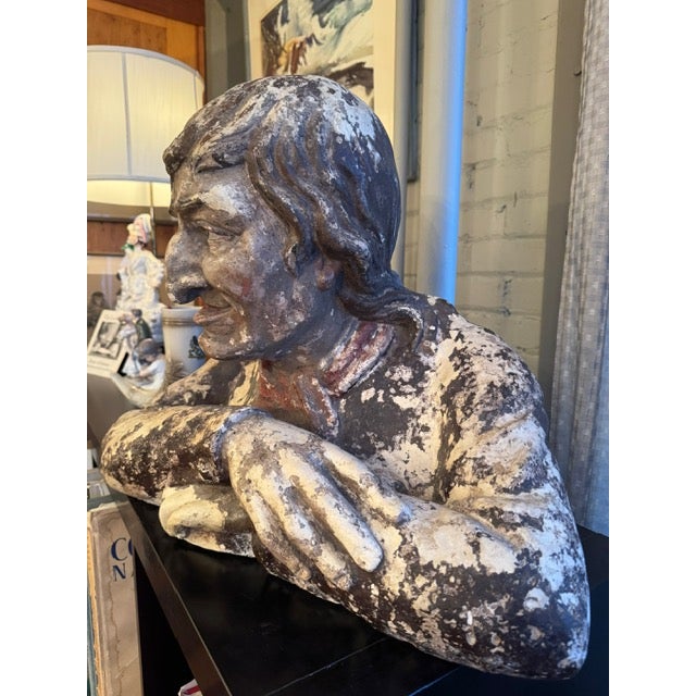 Antique 19th Century Plaster Cast French Half Bust Figural Retail Shop Sign For Sale In Minneapolis - Image 6 of 12