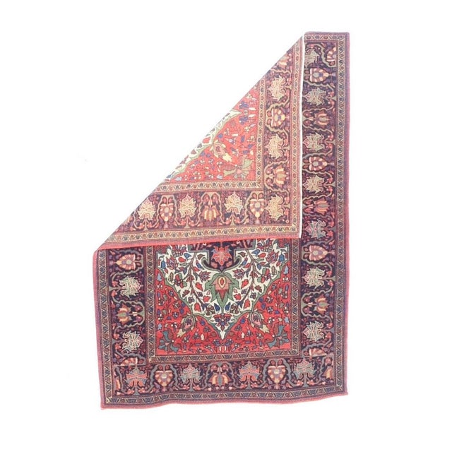 Antique Persian Farahan Sarouk Rug 3'5" X 4’10" For Sale - Image 4 of 8
