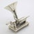 Vintage Italian Handmade Genuine Sterling Silver Hand-Crank Gramophone Figurine, Made in Arezzo (Tuscany) by Medusa-Oro Silversmith For Sale - Image 4 of 11