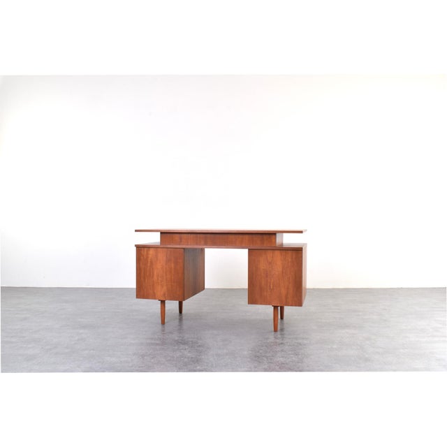 Brown Mid-Century Teak Desk, 1960s For Sale - Image 8 of 18