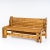Pair of benches with extendable recliners made of beech wood. Very nice natural patina.