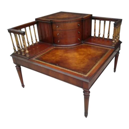 Vintage Weiman Mahogany LeatherTop Coffee Table Chairish