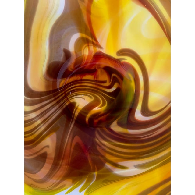 Abstract Vintage Over-Sized Art Glass Bowl / Charger For Sale - Image 3 of 12
