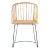 Rattan Barrel Dining Chair in Natural & Black For Sale