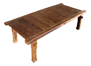Large Coffee Table in Upcycled Golden Teak