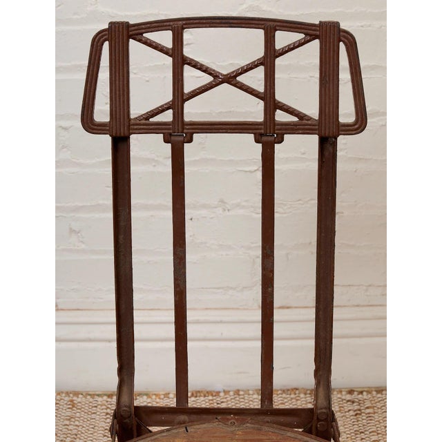 Art Deco 1920s Art Deco Cast Metal Folding Chair For Sale - Image 3 of 9