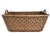 Traditional extra large 1960s woven wicker French market basket with braided handles Two wood supports on the bottom...