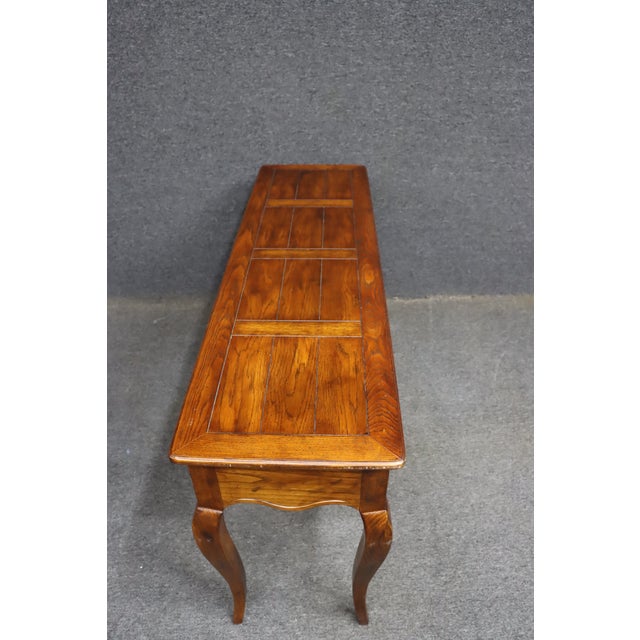 Henredon Oak Console Table With Drawers For Sale - Image 14 of 14