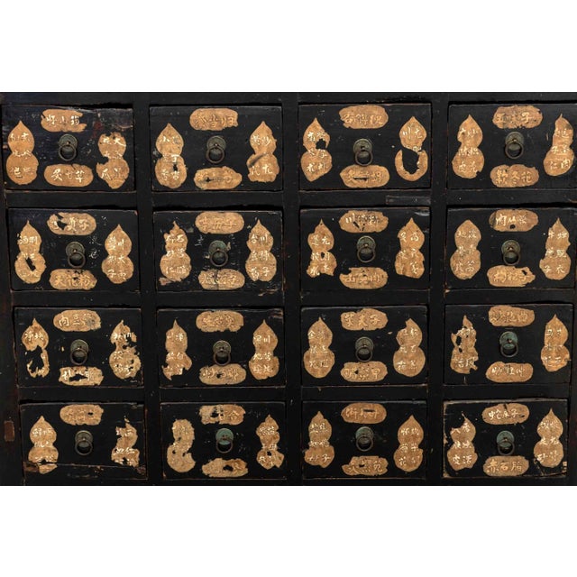 Chinese Ebonized Wood Apothecary Chest, 19th C. For Sale - Image 4 of 11