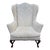 Late 20th Century Kittinger Colonial Williamsburg Reproduction White Wingback Chair For Sale
