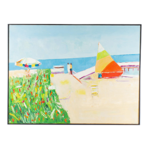 Oil on Canvas Painting of a Beach by Sidney Smiley