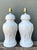 Vintage Glazed Ceramic Bamboo Lamps - A Pair For Sale - Image 9 of 12