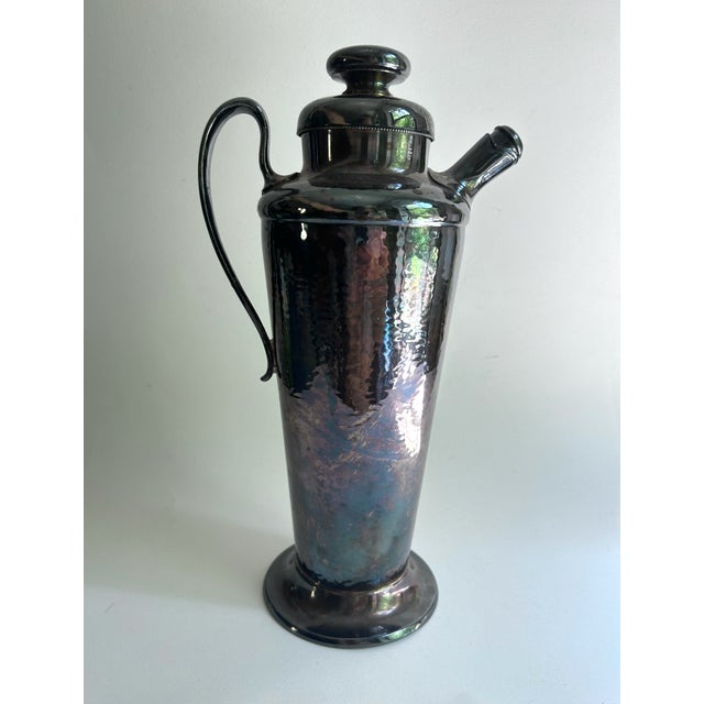 Art Deco Meriden SP International Silver Co. Handled Cocktail Pitcher, Model 315, Circa 1927. Featuring a heavy, silver-...