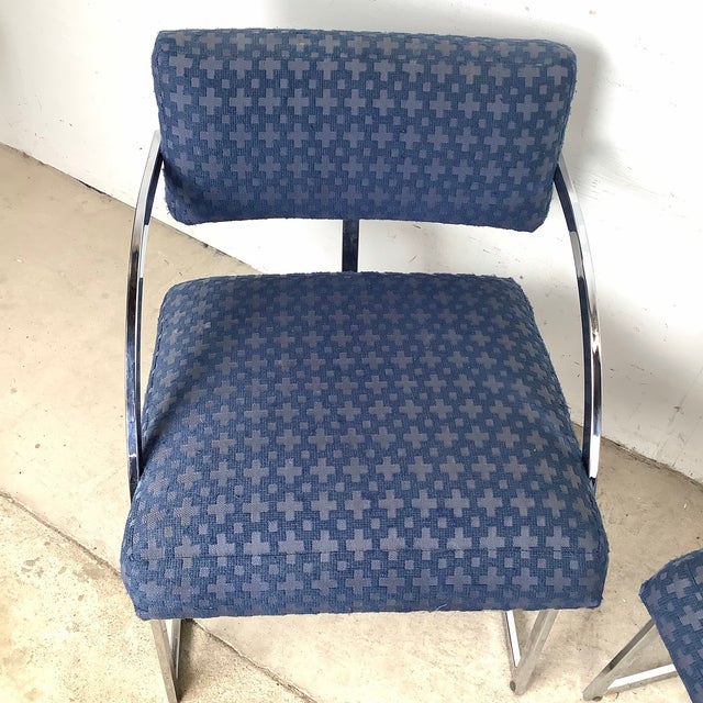 Metal Brno Style Flat Bar Chrome Cantilever Armchairs, Pair For Sale - Image 7 of 12