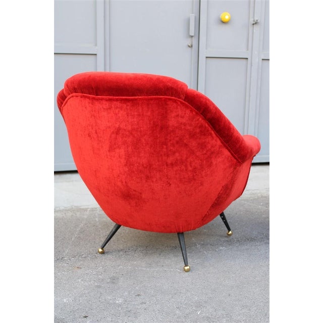 Armchairs in Red Velvet from Framar, 1950s, Set of 2 For Sale - Image 12 of 15