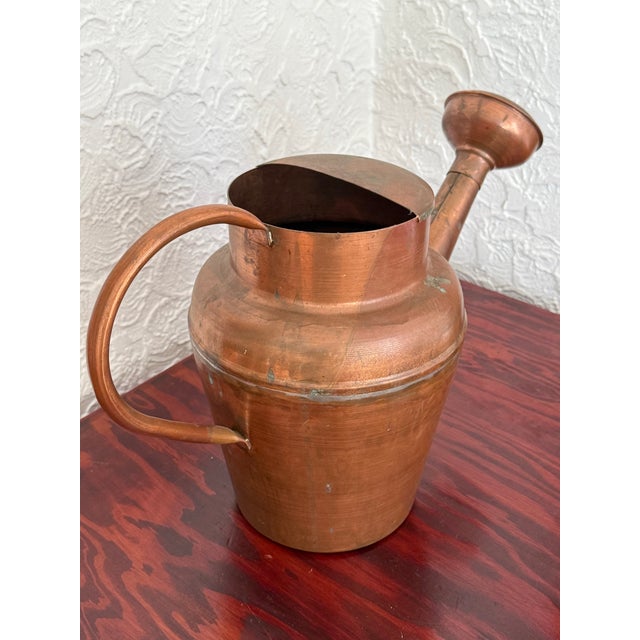 Ralph Lauren Home Vintage French Country Copper Watering Can With Rose Spout For Sale - Image 4 of 10