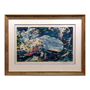 1990s LeRoy Neiman Blue Whale Signed Limited Edition Serigraph