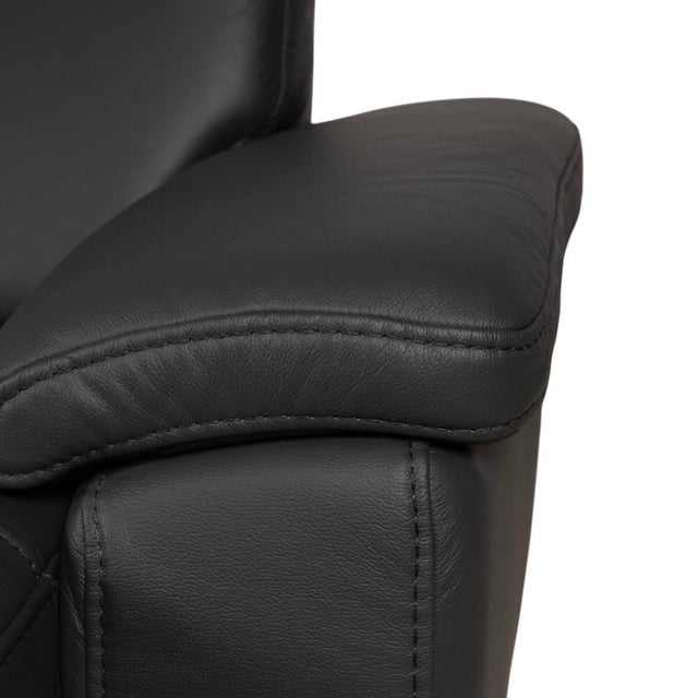 Animal Skin Leather Mondo Maestra Corner Sofa in Grey Slate with Electric Function For Sale - Image 7 of 16