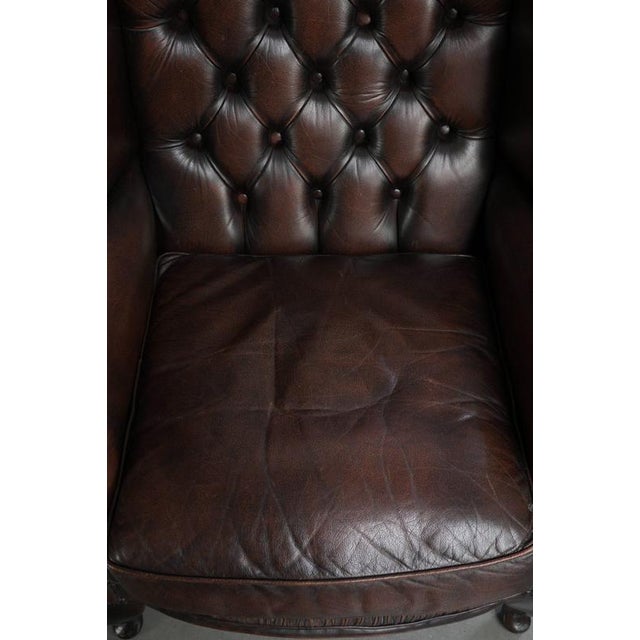 2000 - 2009 English Chesterfield Cowhide Wing Armchairs, Set of 2 For Sale - Image 5 of 12