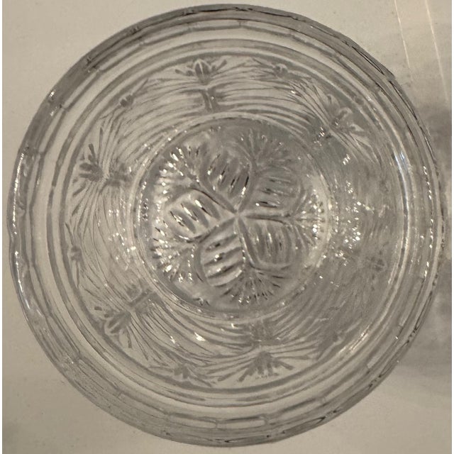 Vintage Pressed Glass Biscuit Jar With Lid – Cut Crystal Style Candy Jar (In the Style of Traditional Cut Crystal Patterns) For Sale - Image 4 of 12