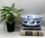 Fantastic vintage blue and white Japanese porcelain bowl with a striking geometric, faceted form. Decorated with classic...