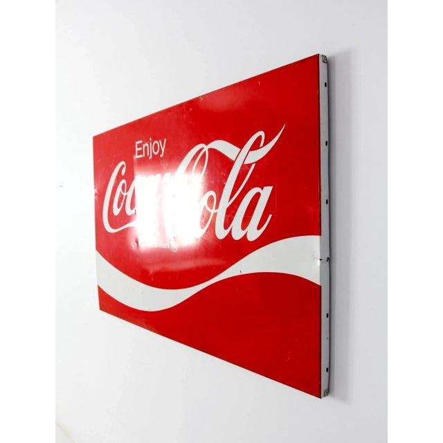 Metal Vintage Coca-Cola Sign For Sale - Image 7 of 13