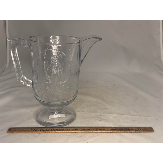 Transparent Late 19th Century EAPG Richards & Hartley Cupid and Venus Flint Glass No. 500 Pitcher c. 1874-1885 For Sale - Image 8 of 9