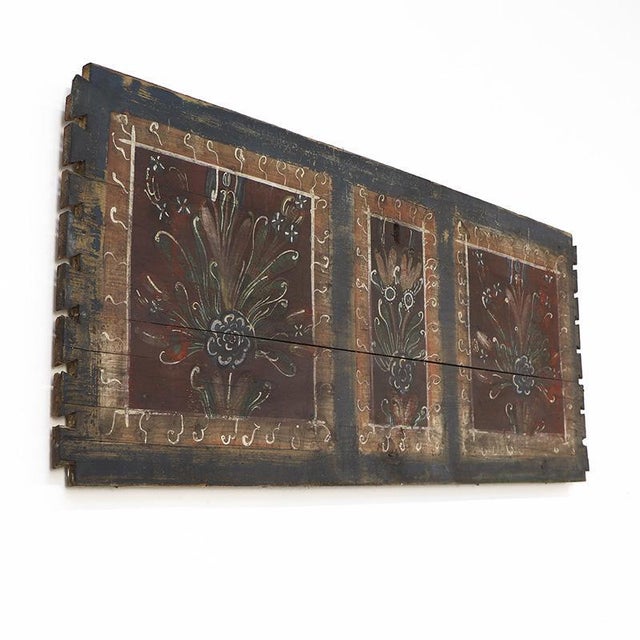 Rustic Folk Art Painted Bridal Wall Panel For Sale - Image 11 of 11