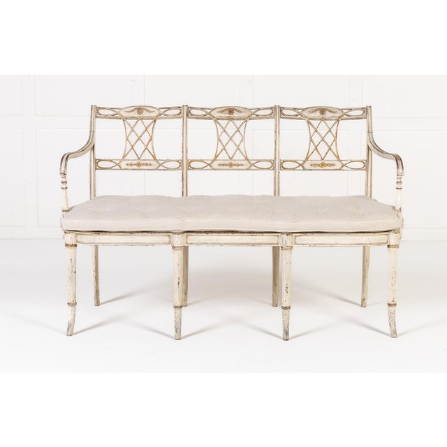 Antique English Regency Painted and Gilt Settee, 1800s For Sale - Image 10 of 10
