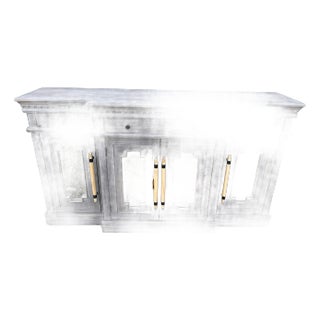 Coastal Mirror Door Credenza For Sale