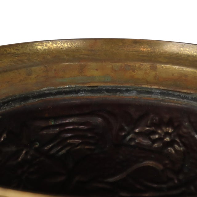 Repoussé Flower Pot in Red Copper and Brass, 1900s For Sale - Image 15 of 16