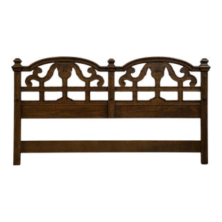 Drexel Heritage Bishopsgate Collection English Tudor Style King Size Headboard 120-511-2 For Sale