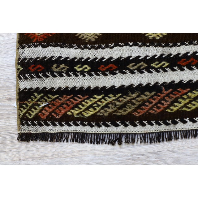 1980s Southwestern Striped Cecim Kilim For Sale - Image 11 of 12